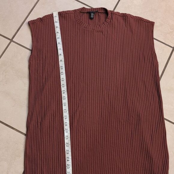 Eileen Fisher Ribbed Crew Neck Dress Terra Cotta size L - Picture 7 of 12